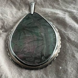 Silpada mother of pearl etched pendant